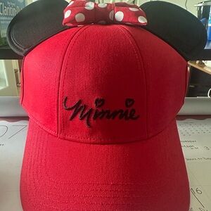 Red Minnie Mouse Cap with Ears and Bow